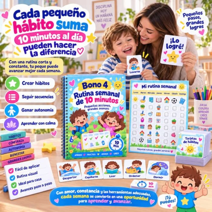 Mockup del Bono 4: rutina semanal de 10 minutos